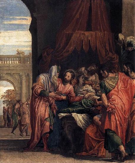 Paolo Veronese Raising of the Daughter of Jairus Norge oil painting art